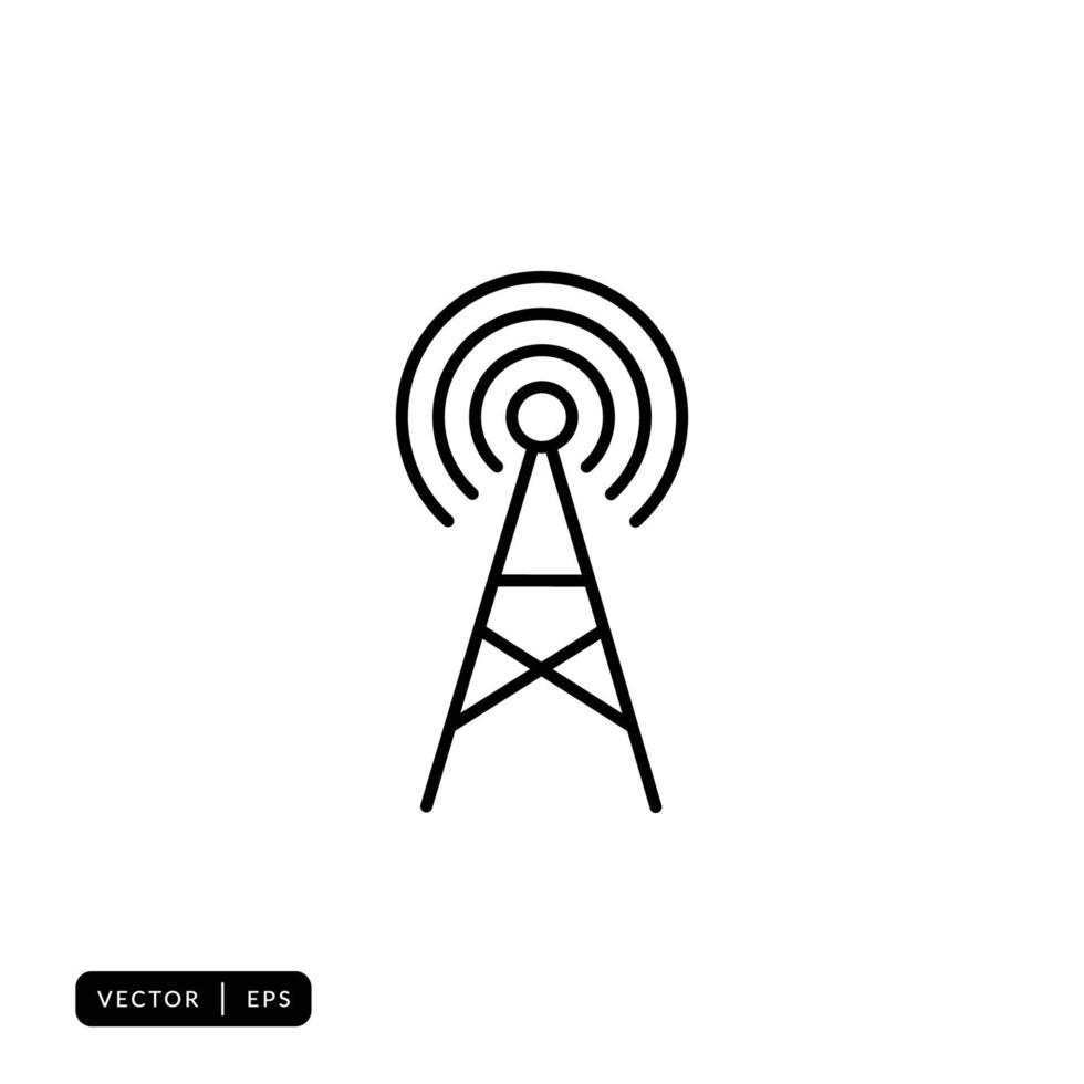 Tower Signal Icon Vector - Sign or Symbol