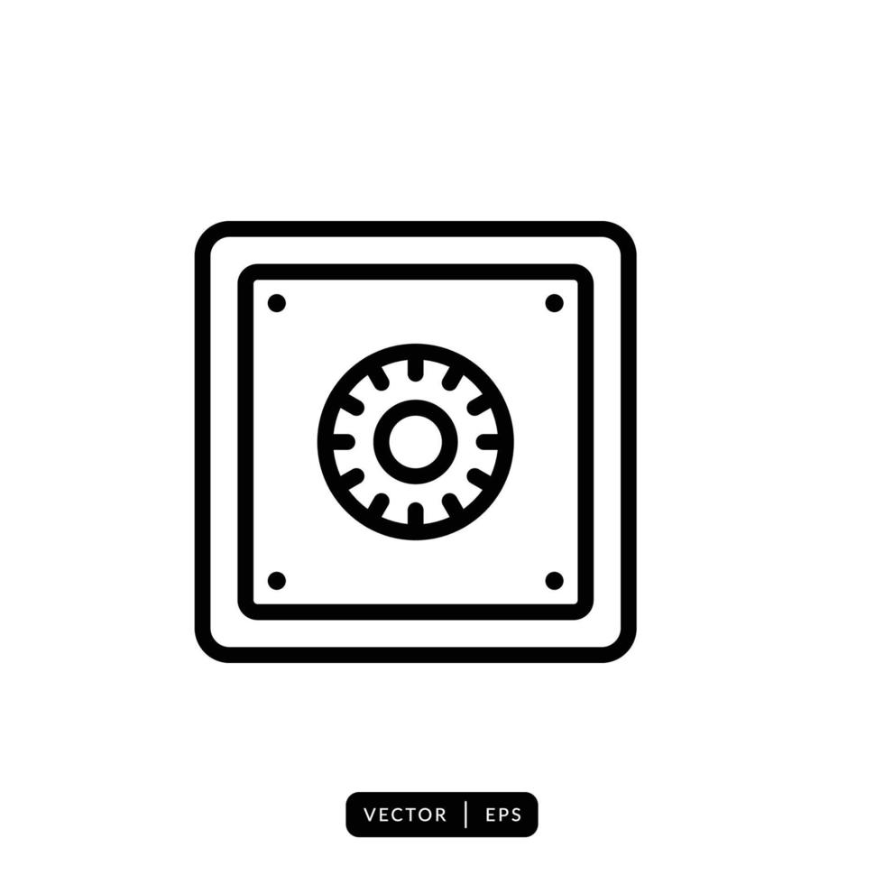 Safe Box Icon Vector - Sign or Symbol