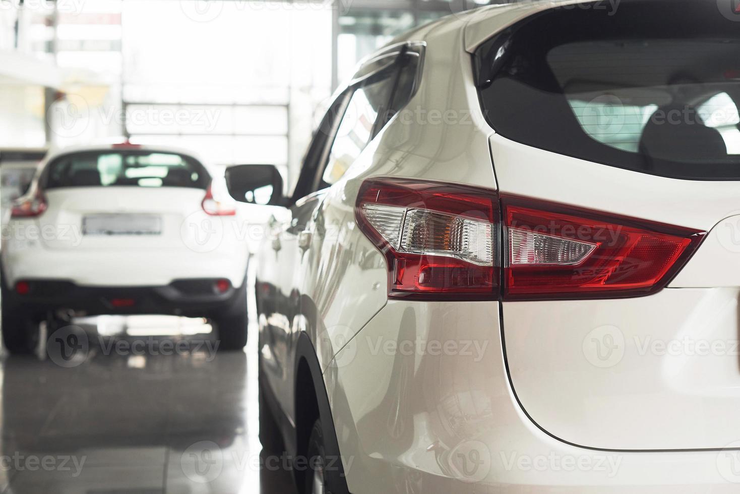 Rear view of luxury a car photo
