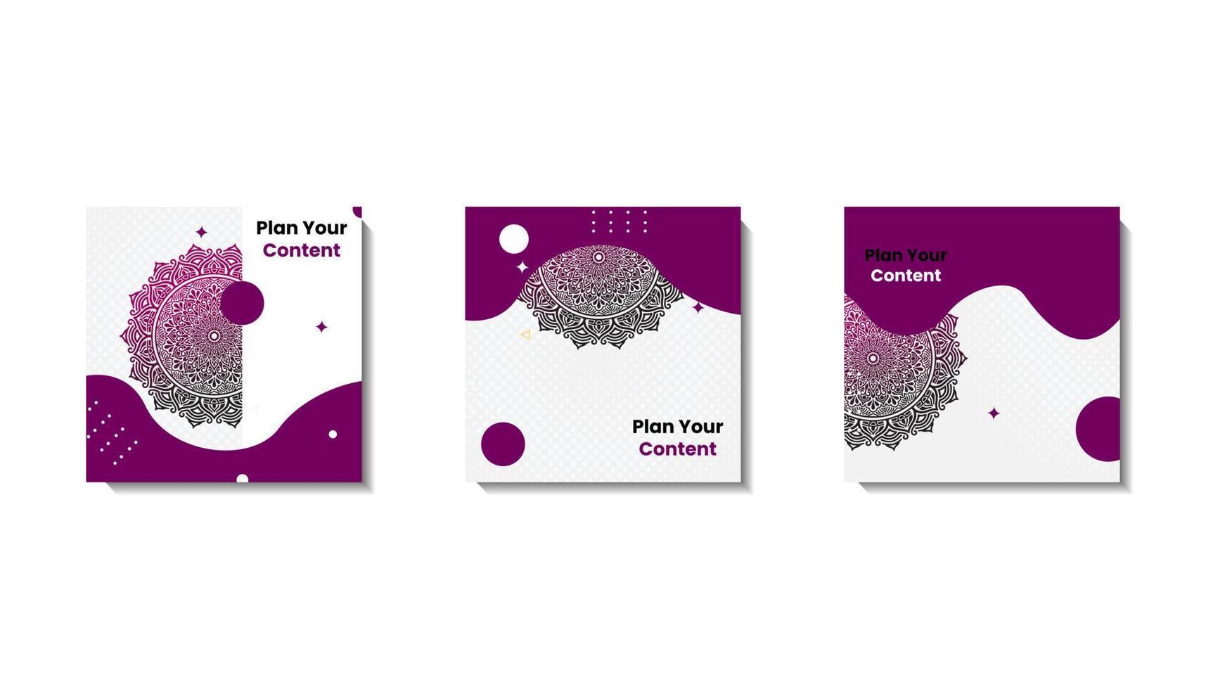 Social media post template for eid greetings or wish with moon design, Eid celebration social media post with mandala and lanterns vector design