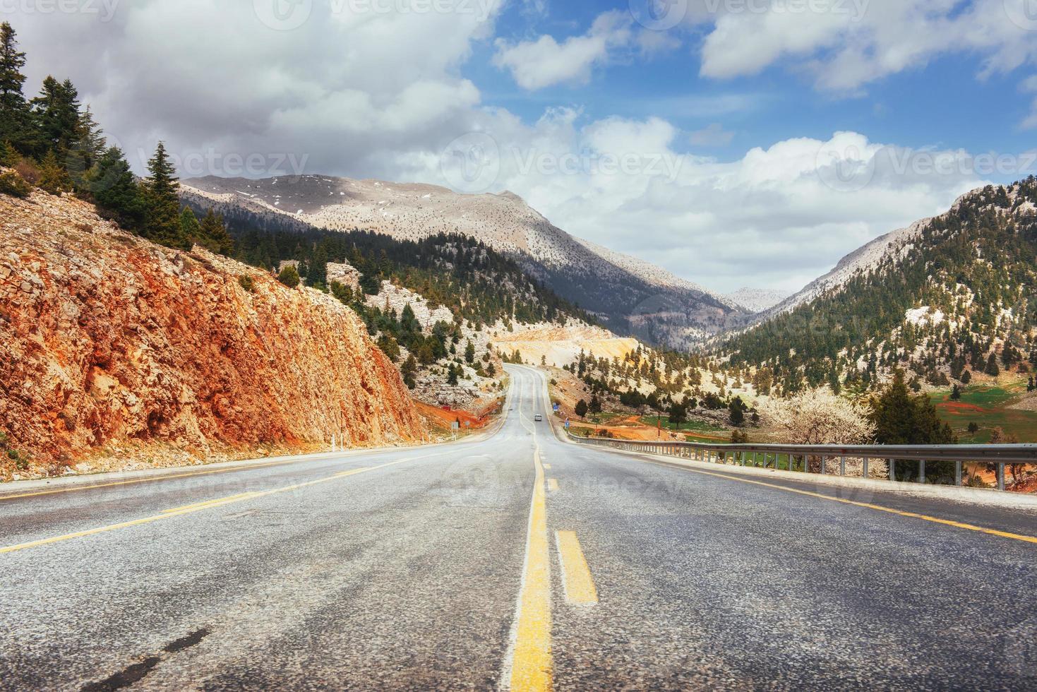 Fantastic road in the mountains. Carpathians. Ukraine photo