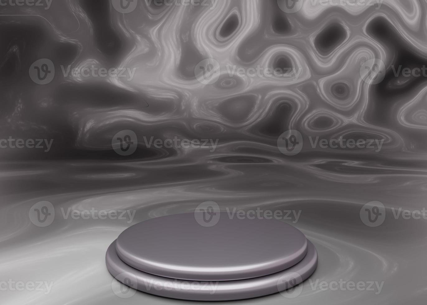 Empty podium with gray wall background. 3d rendering. photo
