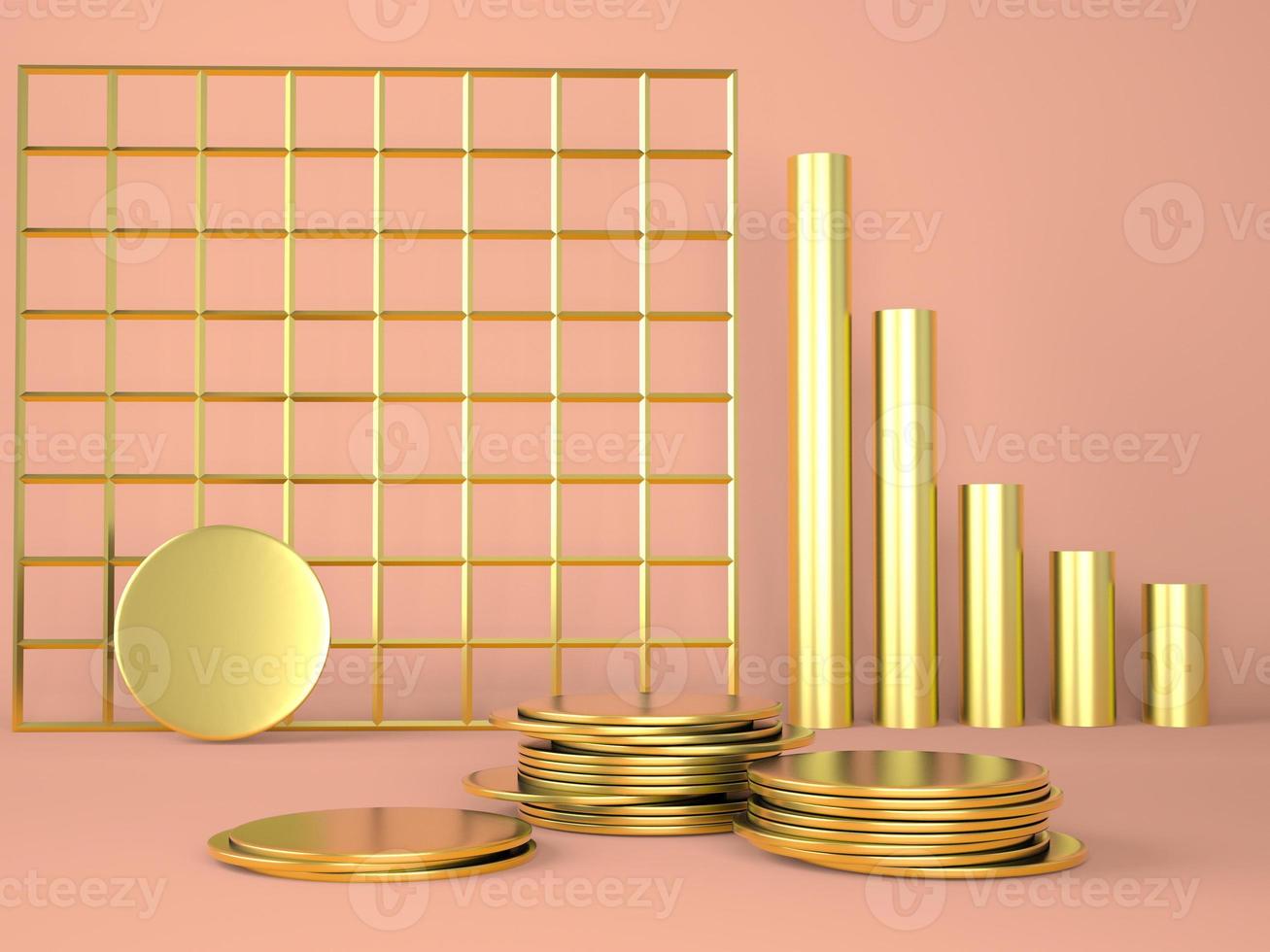 Product podium with money on pastel background 3d. Abstract minimal geometry concept. Studio stand platform theme. Exhibition and business marketing presentation stage. photo