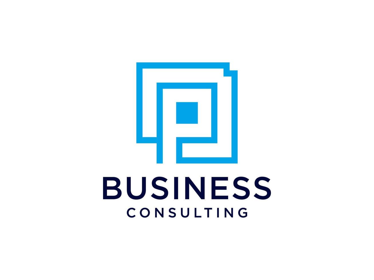 Abstract Initial Letter P Logo. Blue Bright Geometric Shape Origami Style isolated on White Background. Usable for Business and Branding Logos. Flat Vector Logo Design Template Element.