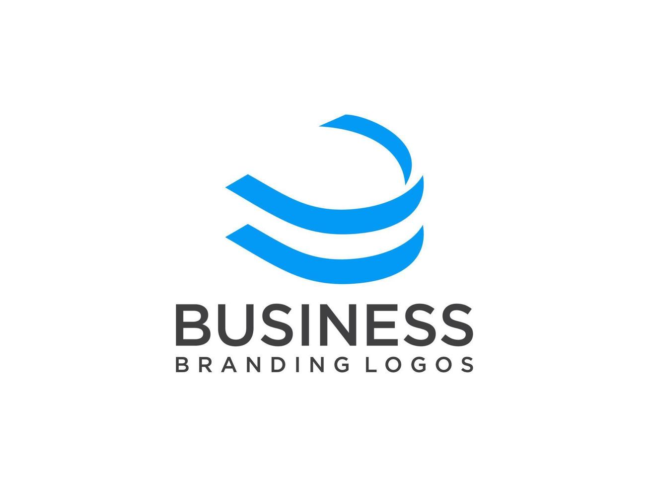 Abstract Initial Letter U Logo. Blue Geometric Shape White Background. Usable for Business and Branding Logos. Flat Vector Logo Design Template Element.