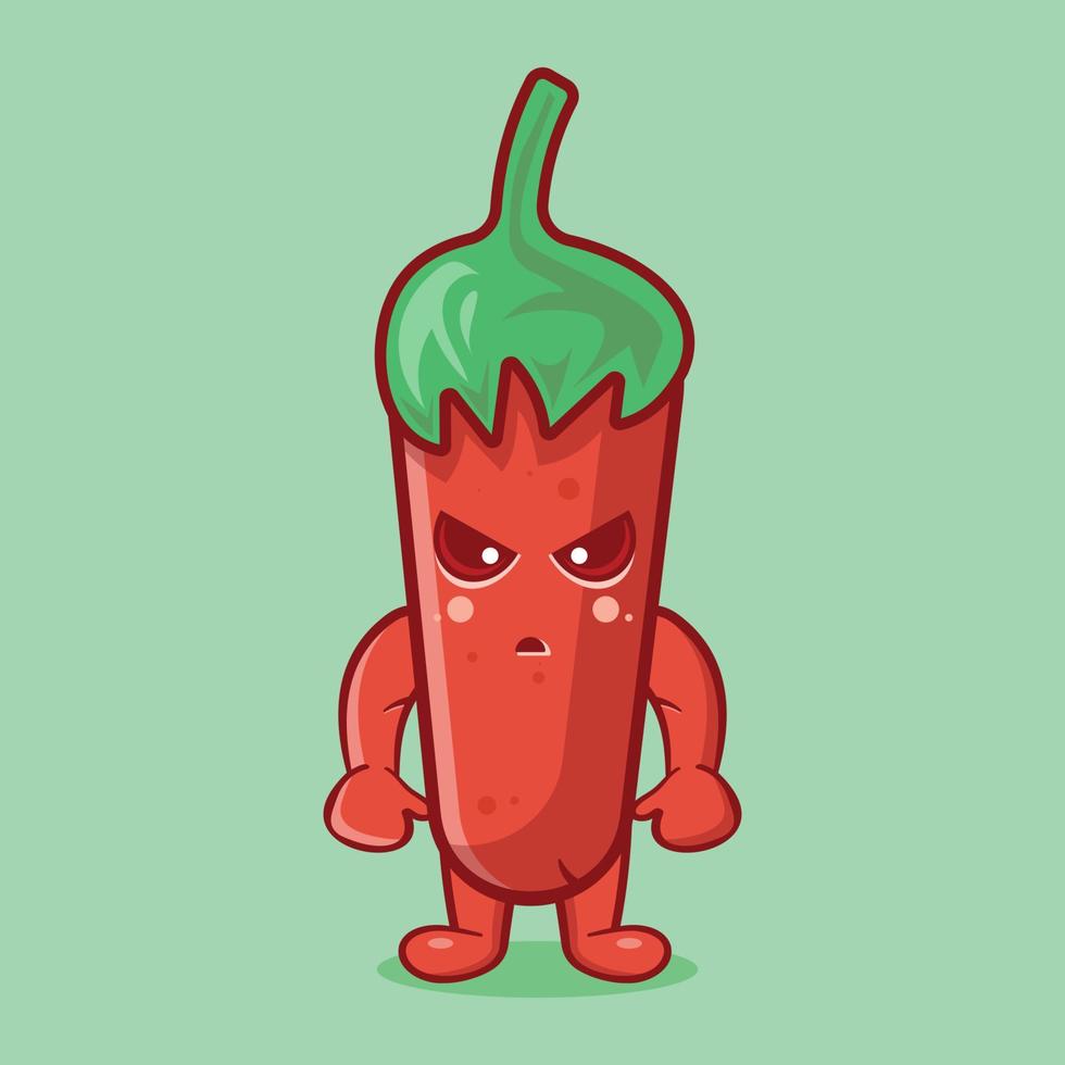 mad chili character mascot isolated cartoon in flat style vector