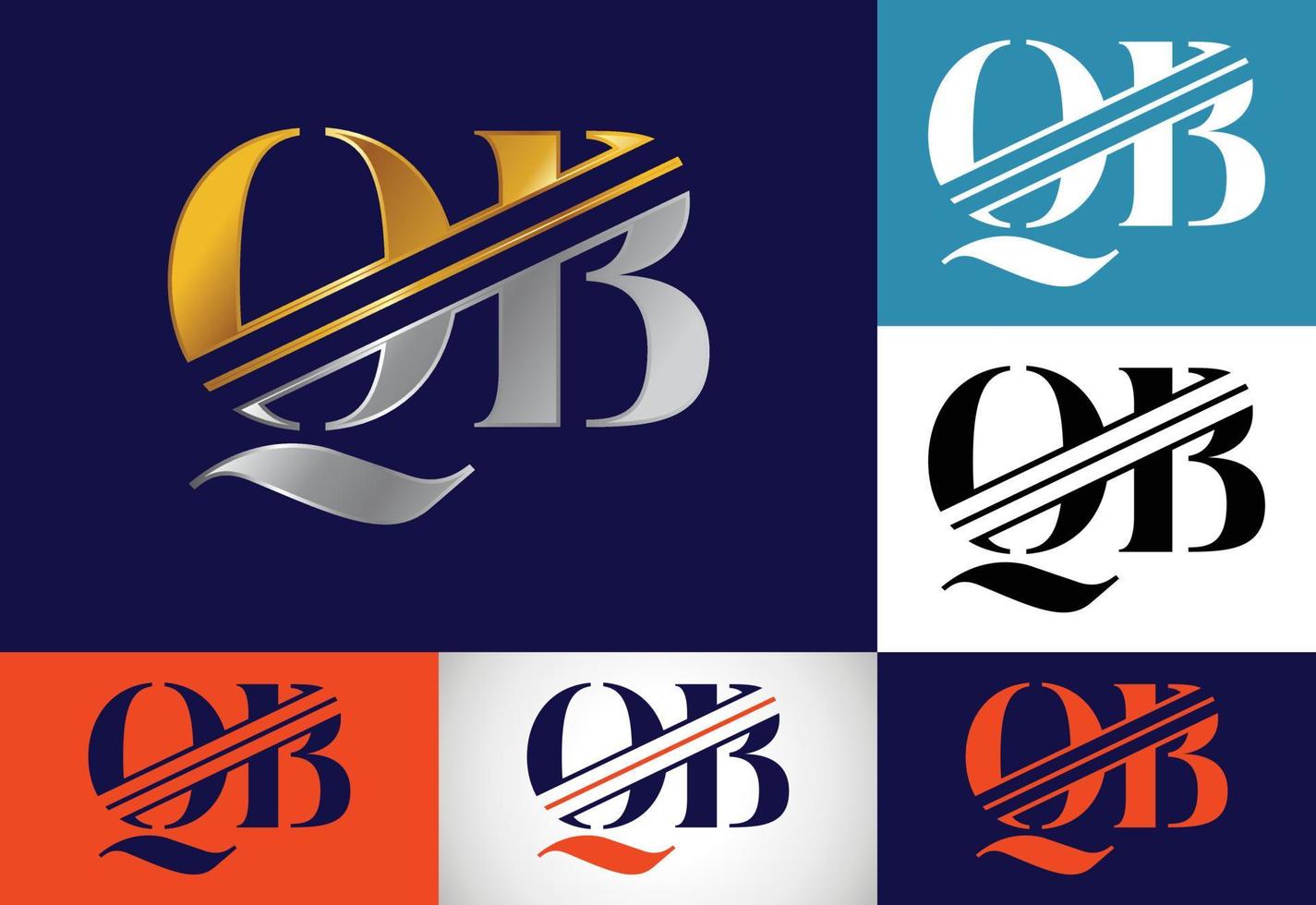 Initial Monogram Letter Q B Logo Design Vector Template. QB Letter Logo Design