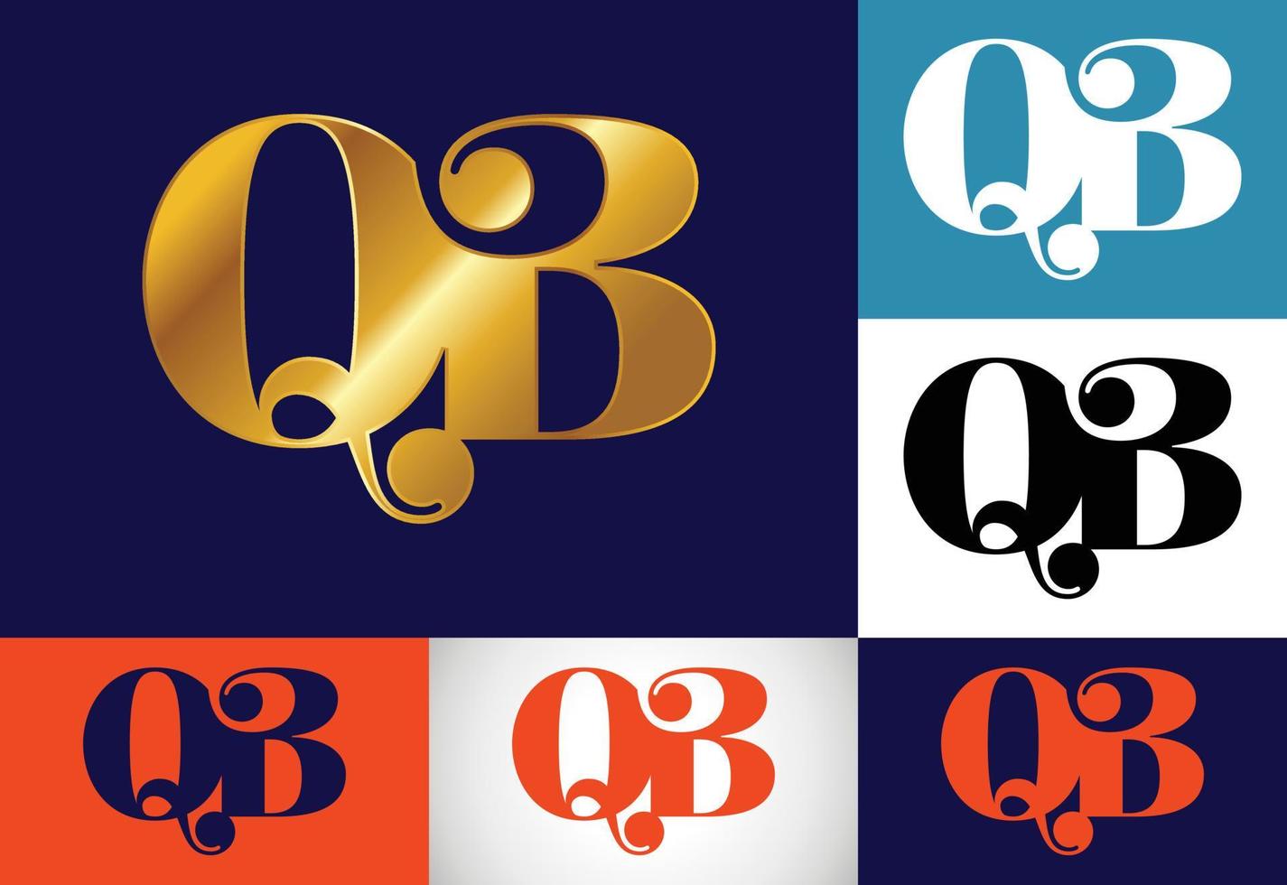 Initial Monogram Letter Q B Logo Design Vector Template. QB Letter Logo Design