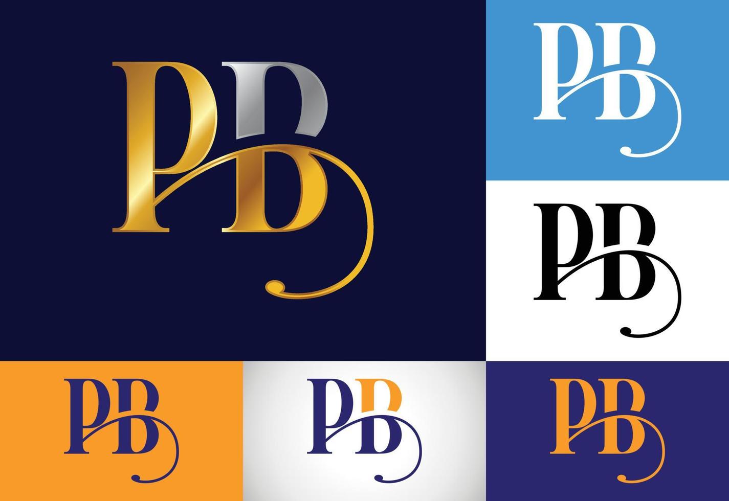 vector de diseño de logotipo de letra inicial pb. símbolo del alfabeto gráfico para la identidad empresarial corporativa