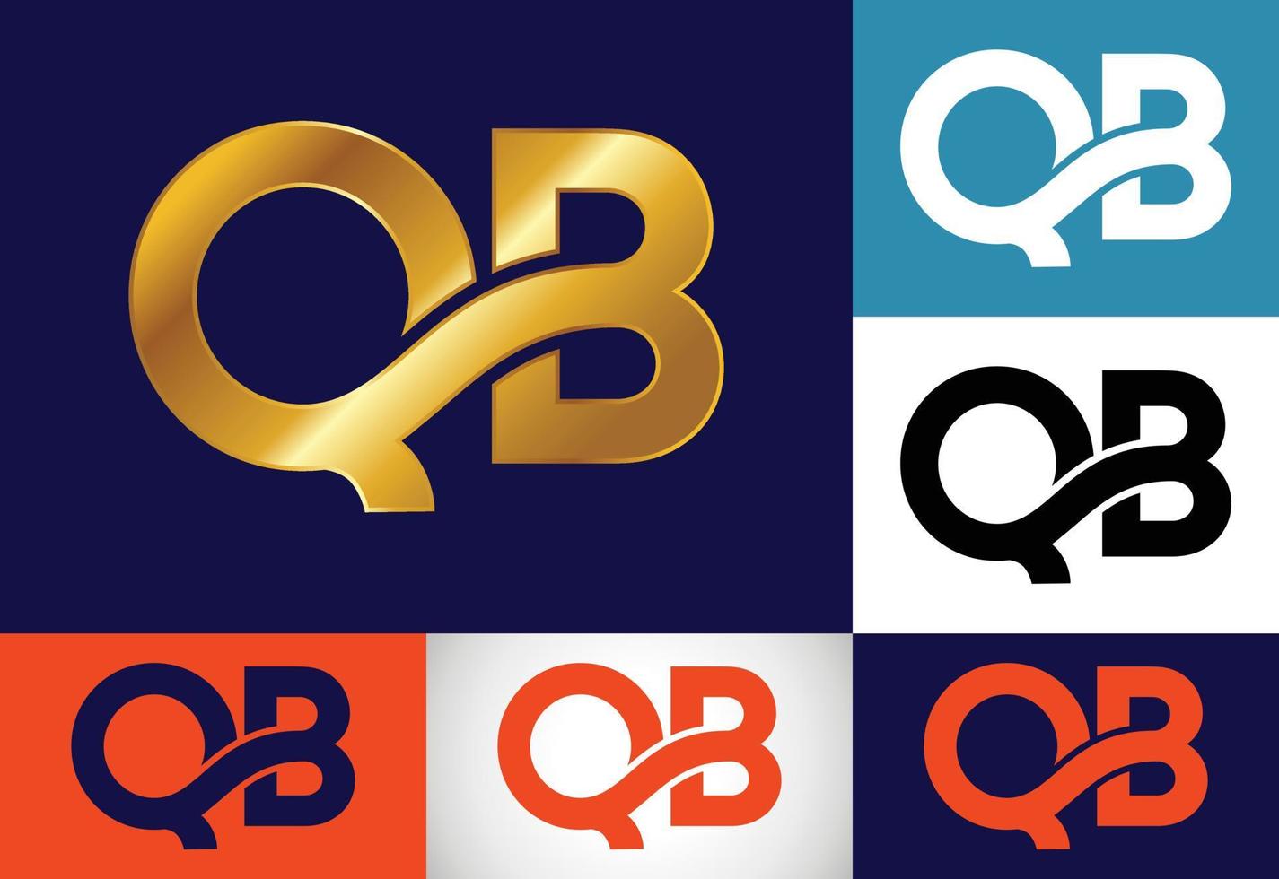 Initial Monogram Letter Q B Logo Design Vector Template. QB Letter Logo Design