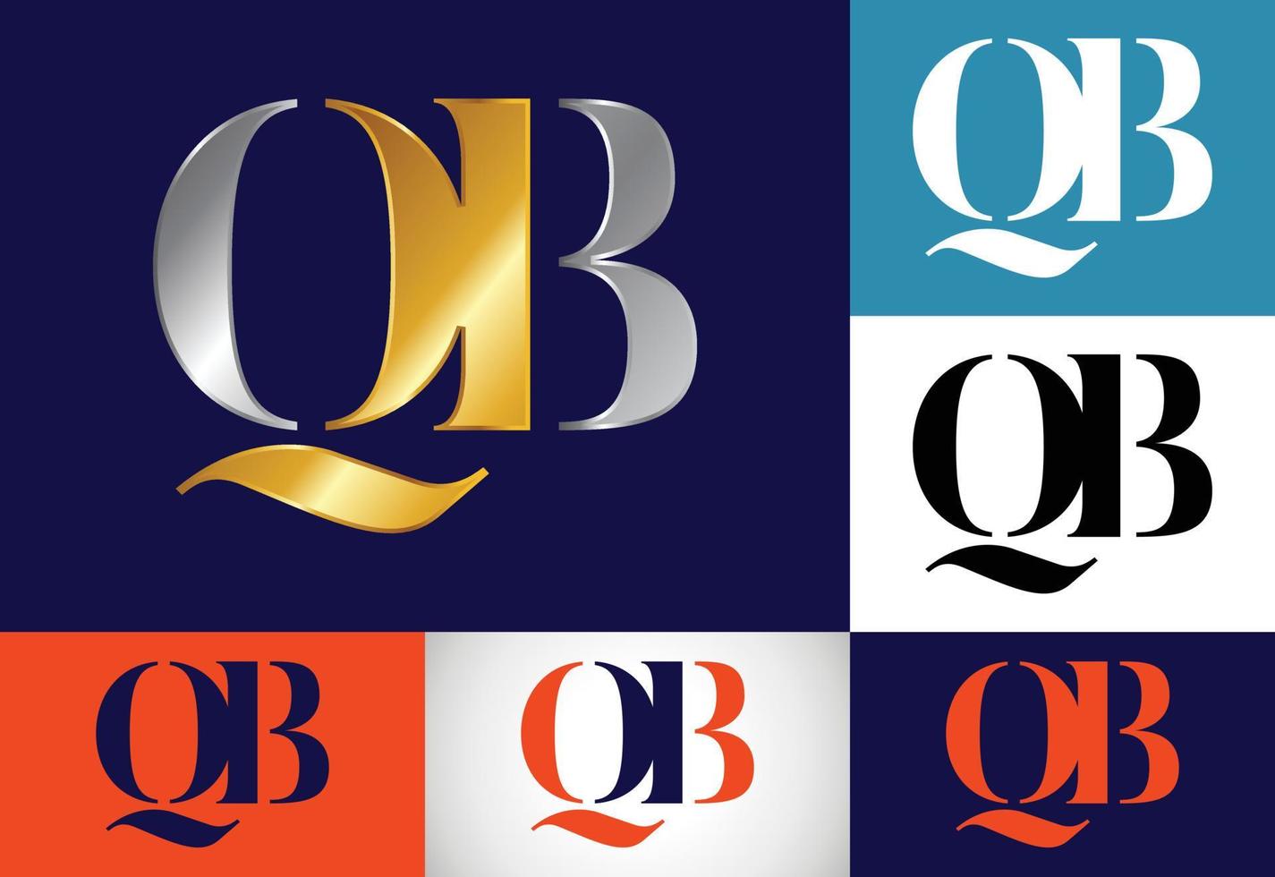 plantilla de vector de diseño de logotipo qb de letra de monograma inicial. diseño de logotipo de letra qb