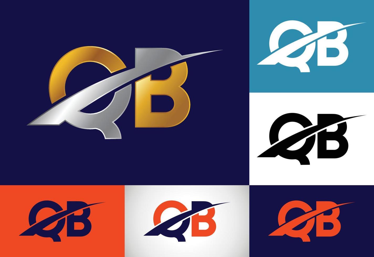 plantilla de vector de diseño de logotipo qb de letra de monograma inicial. diseño de logotipo de letra qb