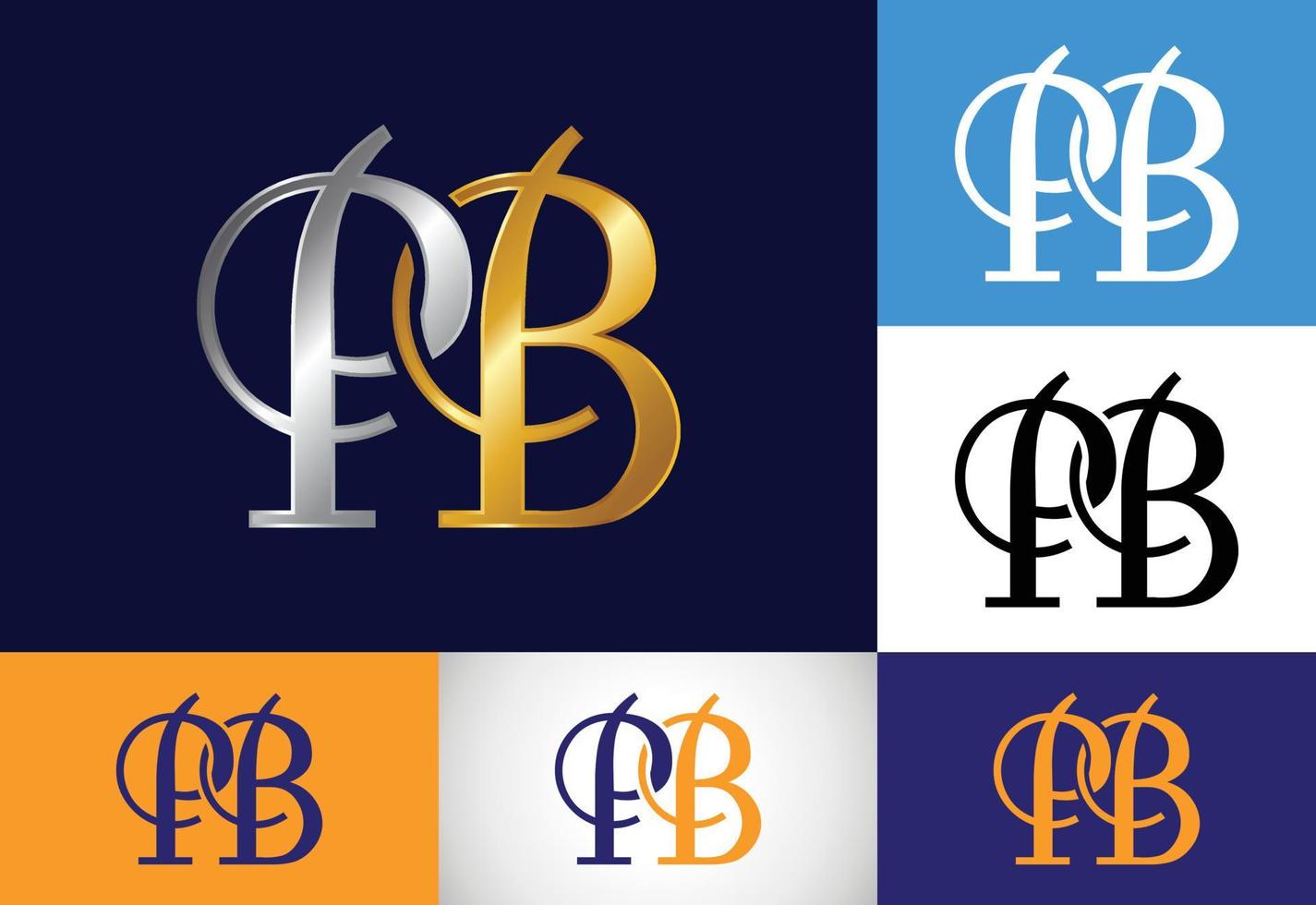 vector de diseño de logotipo de letra inicial pb. símbolo del alfabeto gráfico para la identidad empresarial corporativa