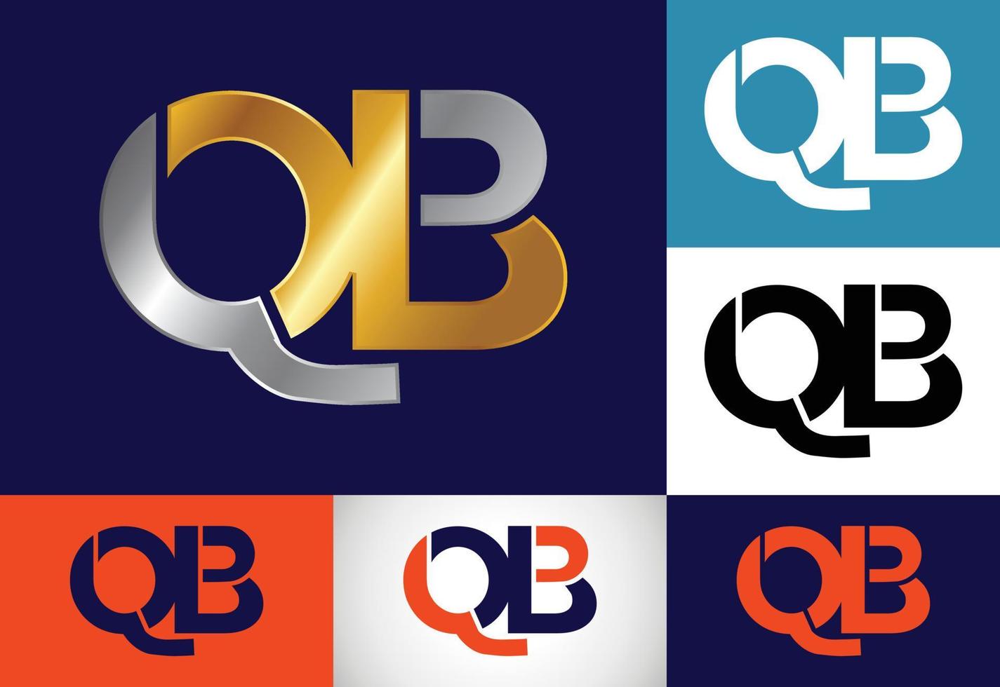 Initial Monogram Letter Q B Logo Design Vector Template. QB Letter Logo Design