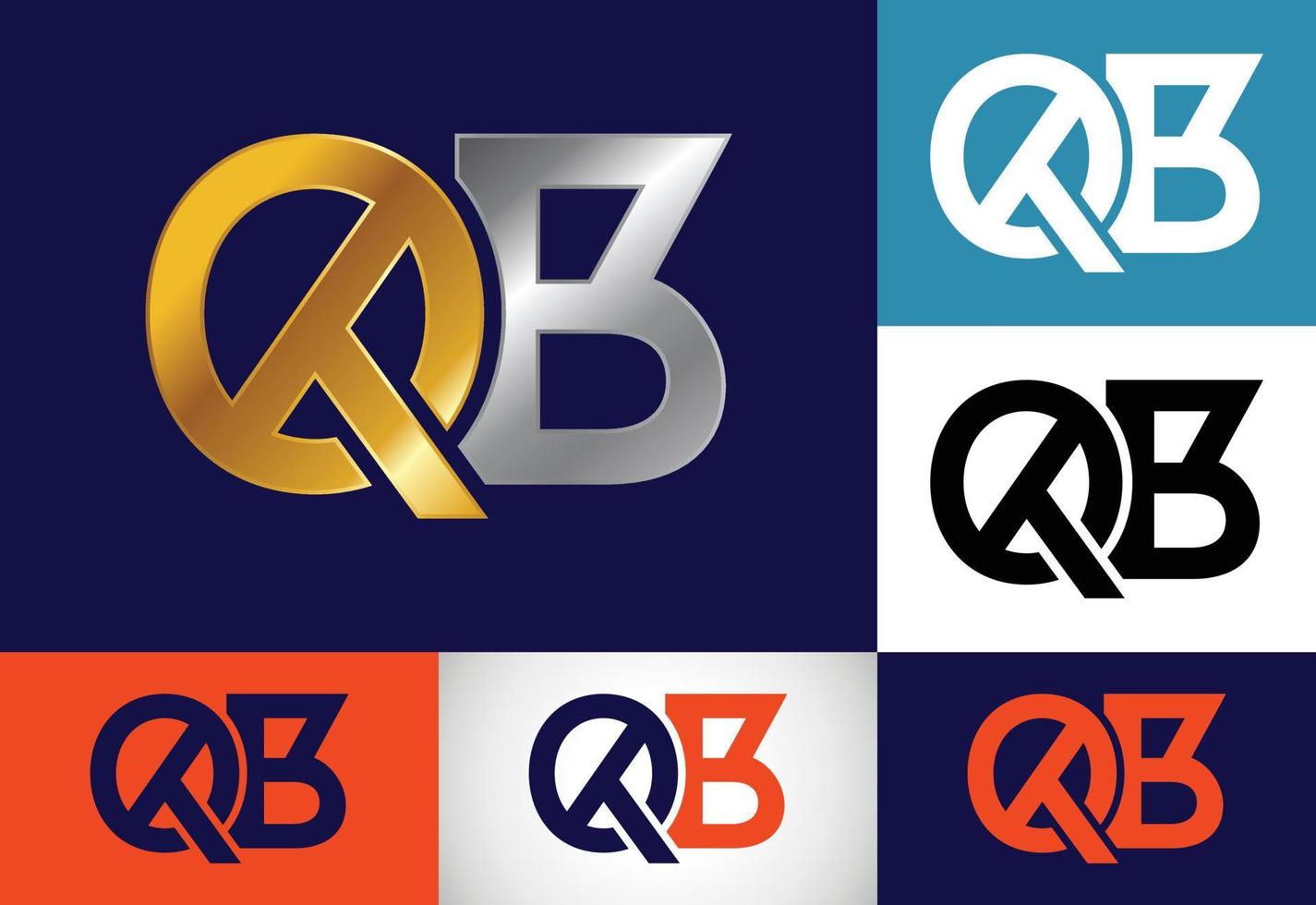 Initial Monogram Letter Q B Logo Design Vector Template. QB Letter Logo Design