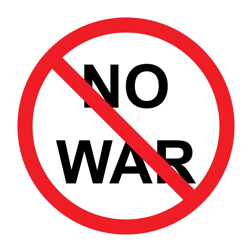 Red sign NO WAR on white background - Vector