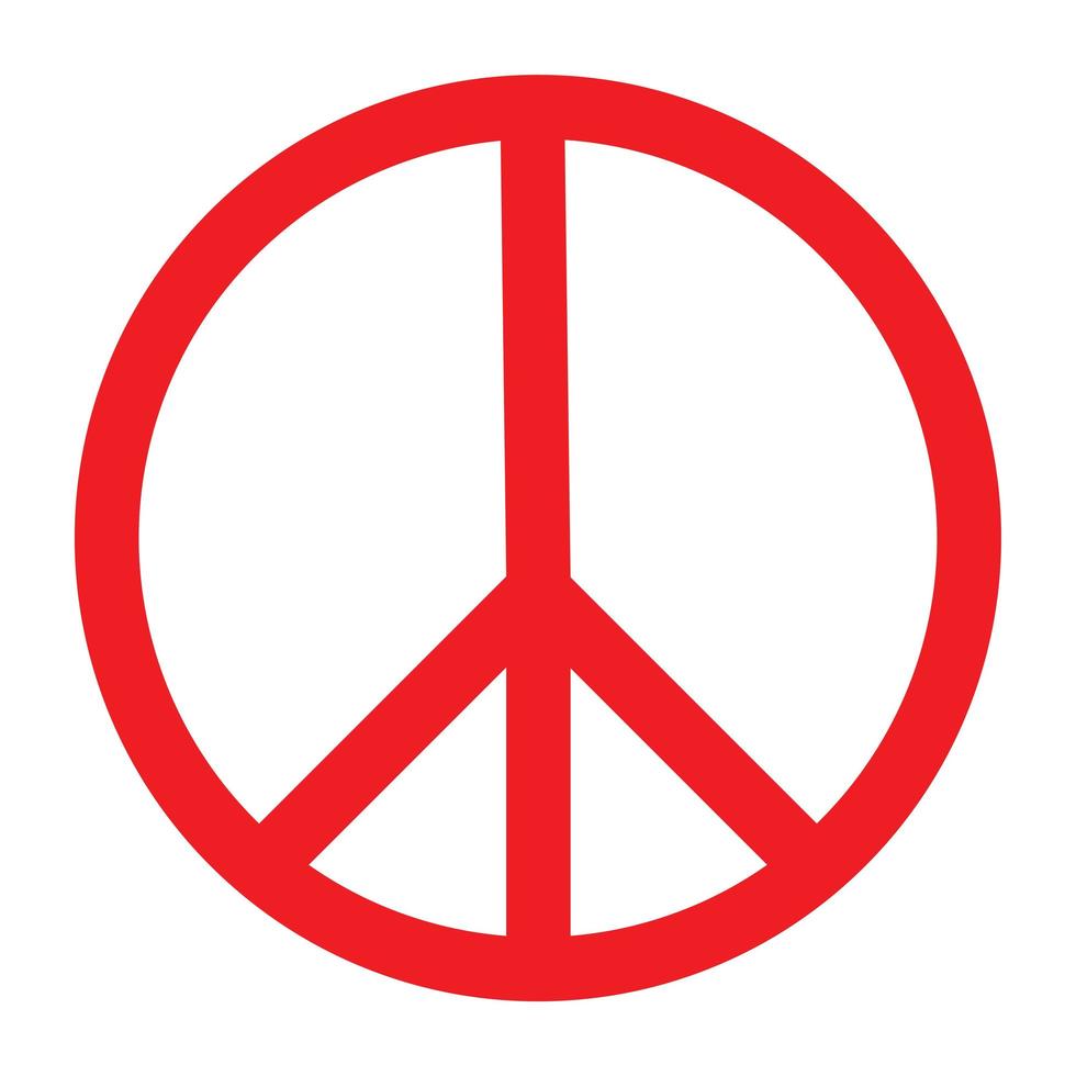 Red sign of pacifism on a white background - Vector