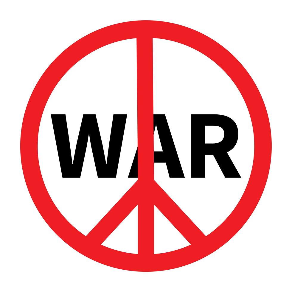 Red sign pacifism WAR on a white background - Vector