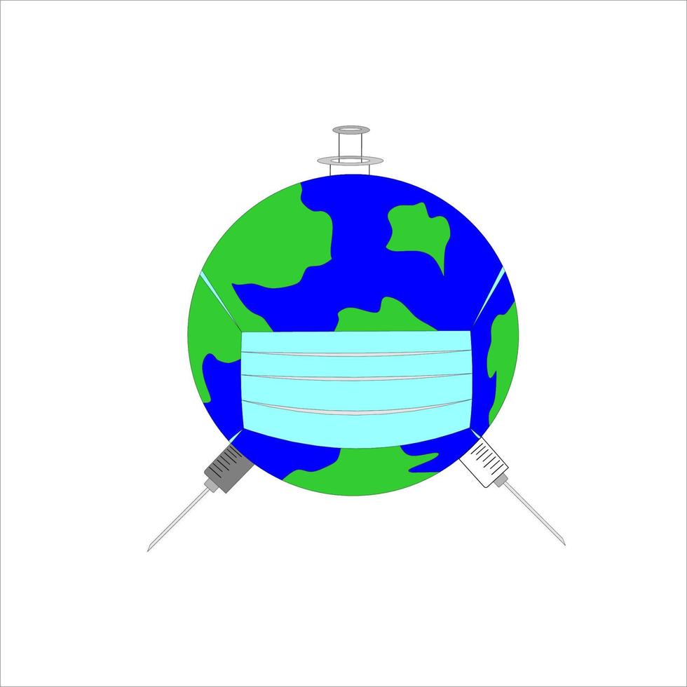 El gráfico vectorial ilustrativo de la tierra está libre de virus. bueno para pegatinas, carteles, vallas publicitarias y otros vector