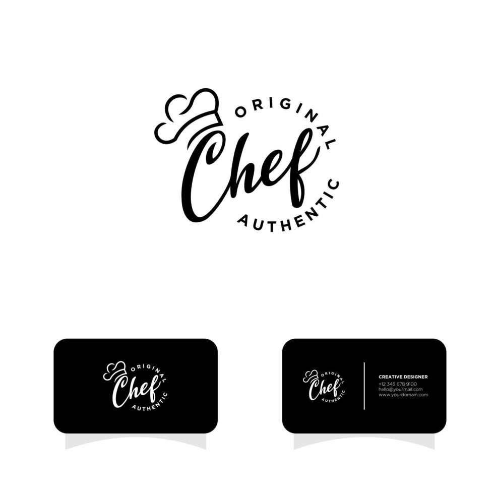 chef hat cooking logo design vector