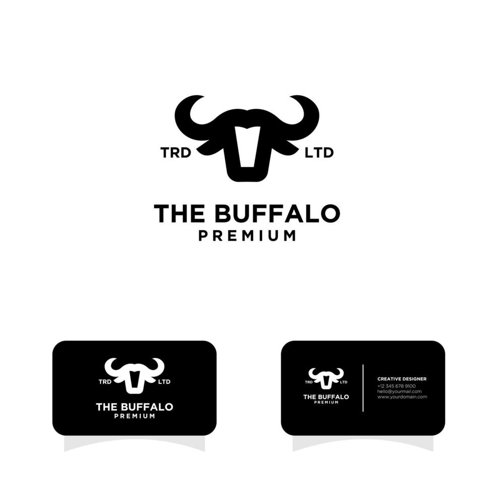Ilustración de diseño de logotipo de búfalo abstracto vector