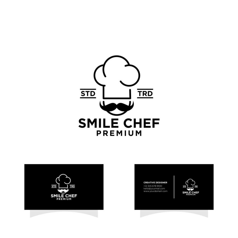 diseño de logotipo de cocina de sombrero de chef vector