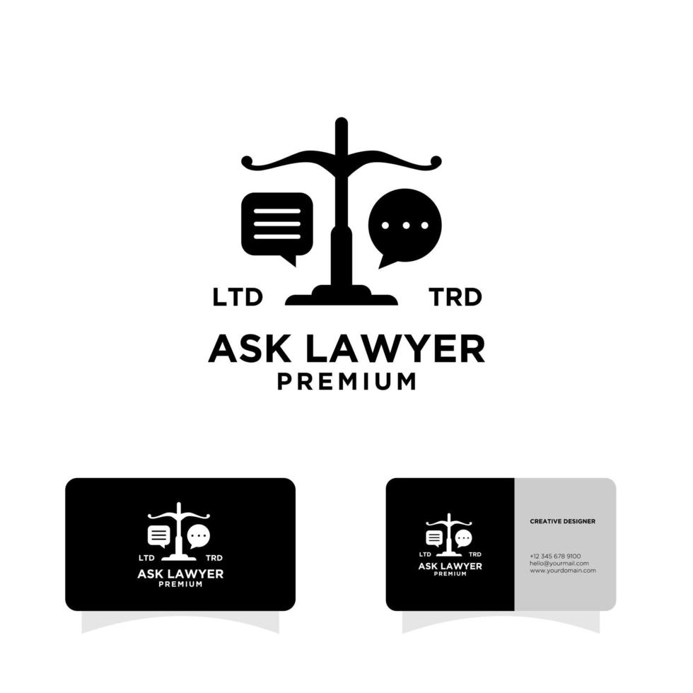 ask lawyer justice talk logo icon design vector