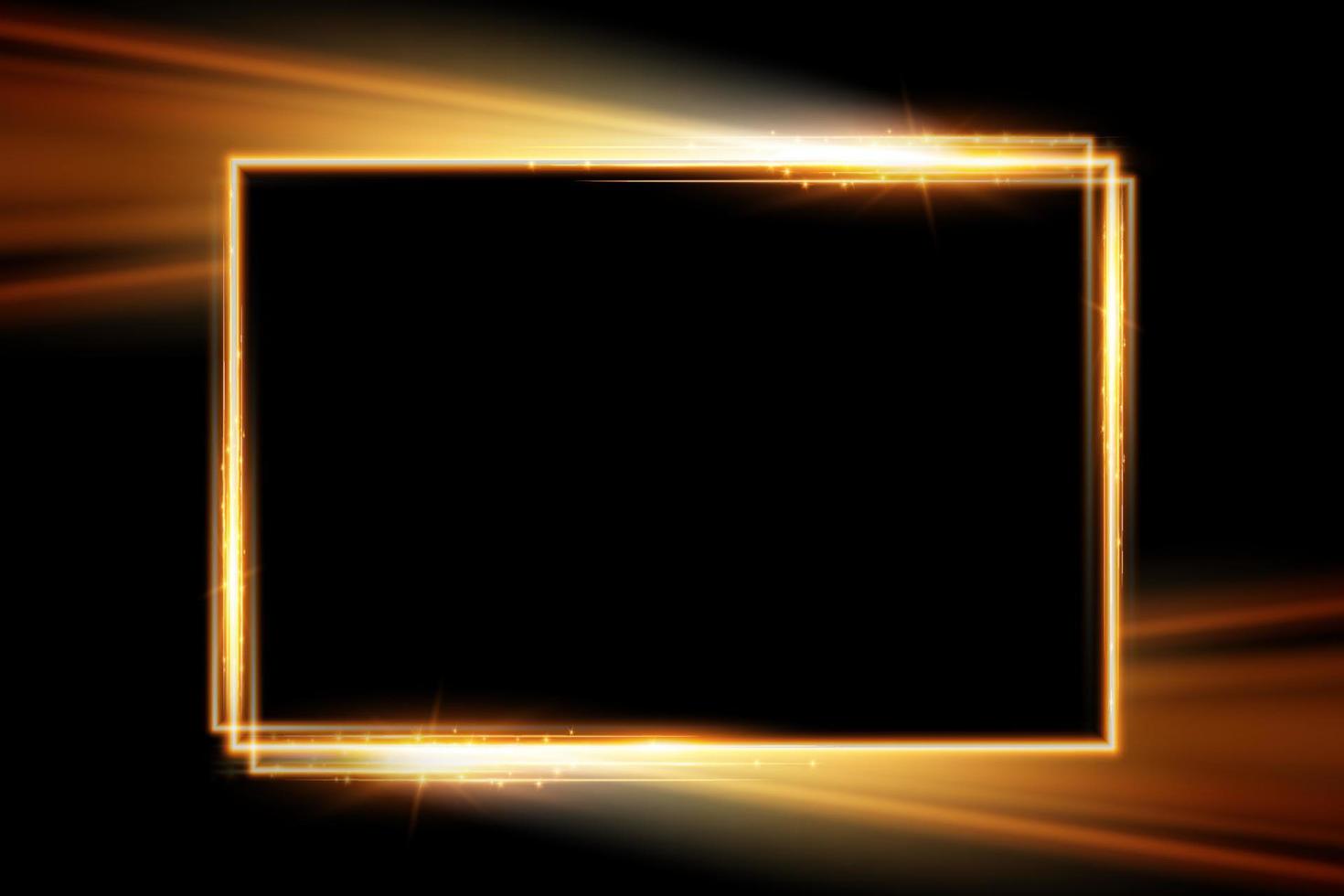 yellow neon rectangle frame vector