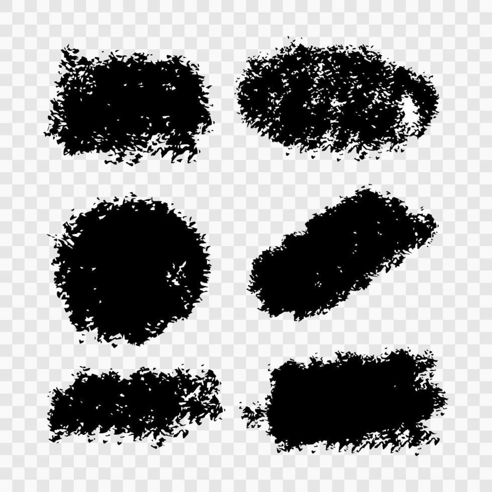 Brush Ink. Black Graffiti Textures. Scribble Abstract. vector