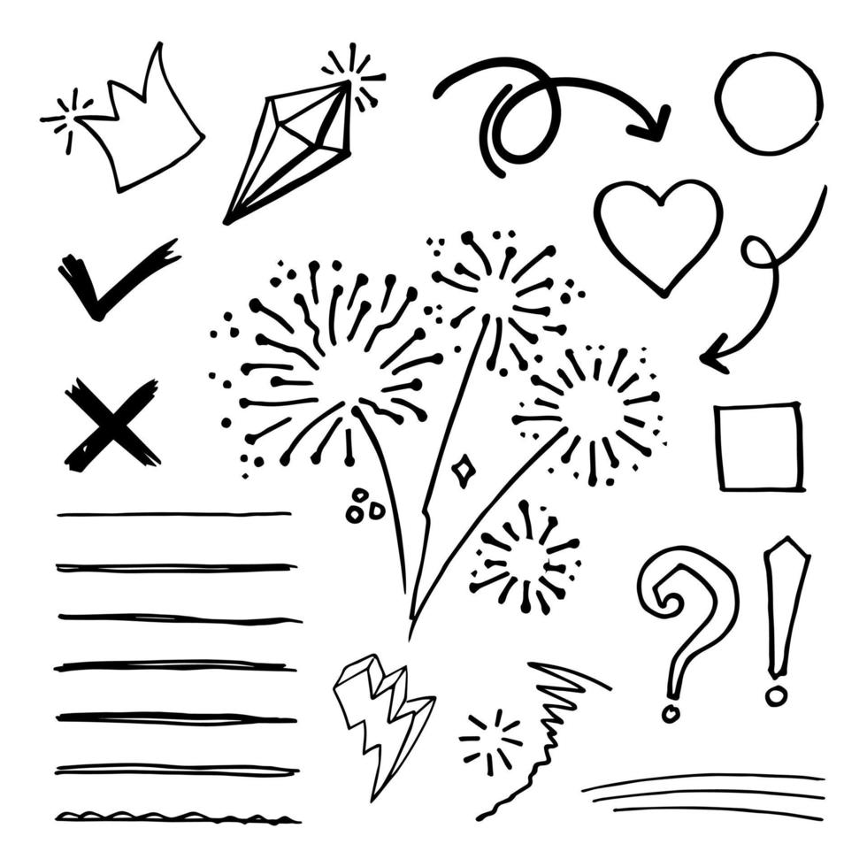 Doodle element vector set, for concept design.