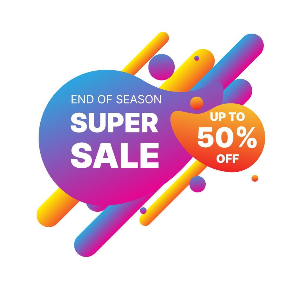 sale label design with gradient fluid shapes. business vector illustration
