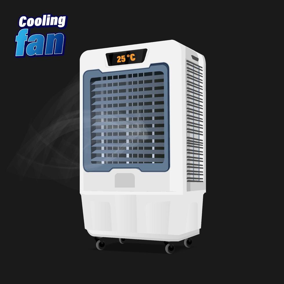 Cooling fan mockup in 3d illustration vector