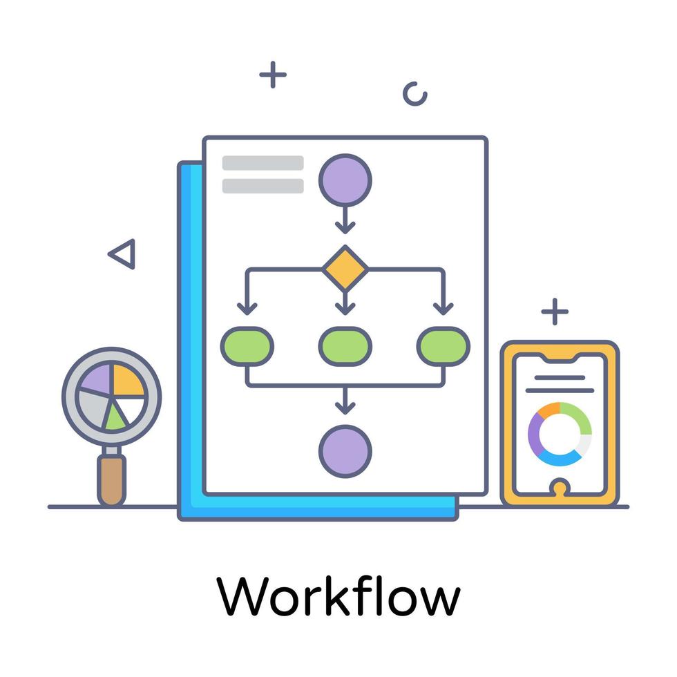 Modern flat design of production hierarchy, workflow icon vector