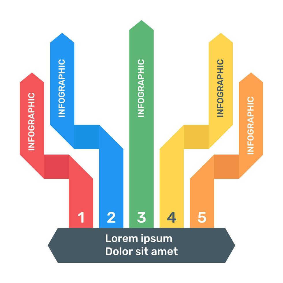 trazando en una dirección etiquetada, icono plano del diagrama de información vector