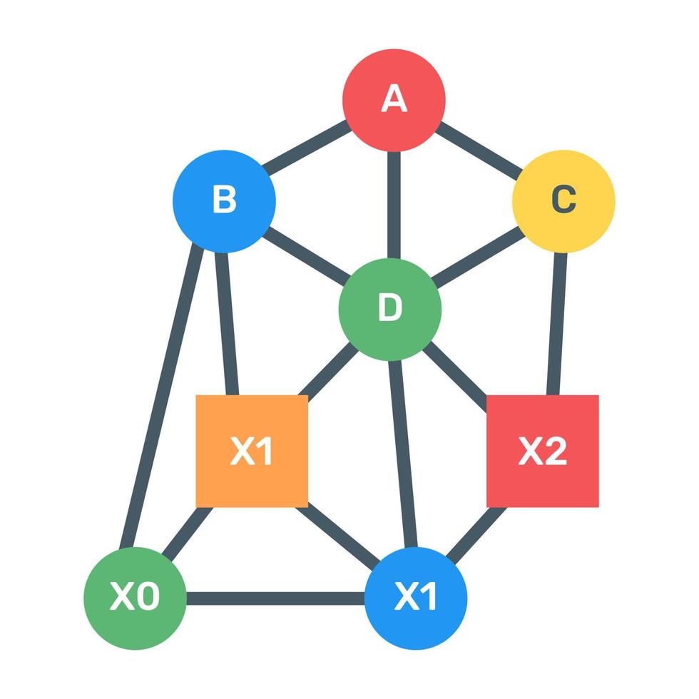 un icono infográfico de decisión binaria en diseño plano vector