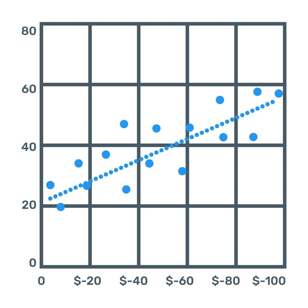 Data chart icon, flat editable vector