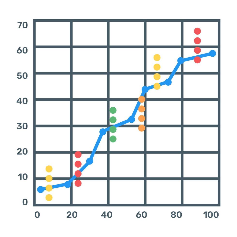 Data chart icon, flat editable vector