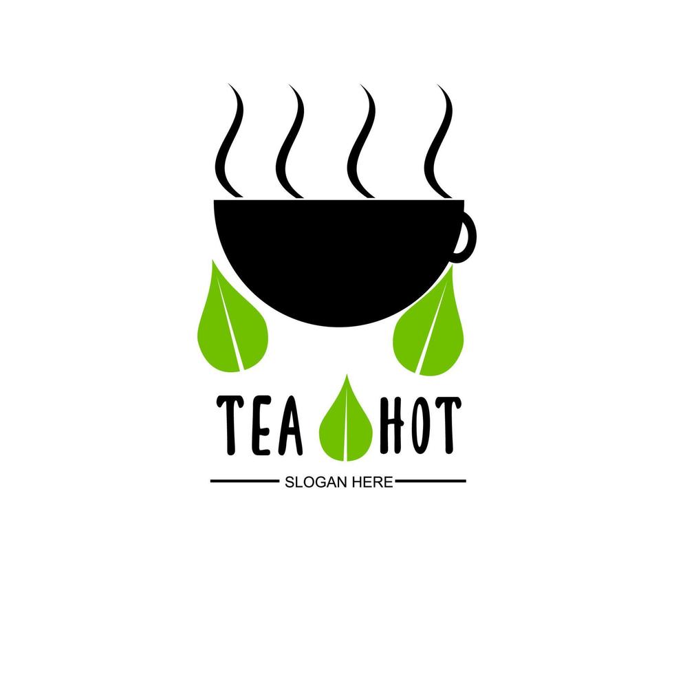 Organic leaf tea logo Vector Ilustration perfect for shops and restaurants