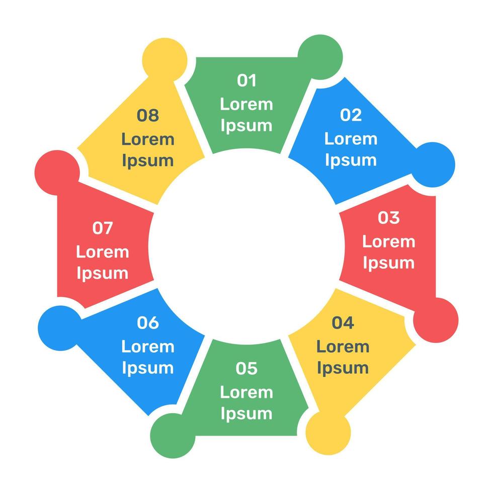 A business representation via slice chart in flat icon vector