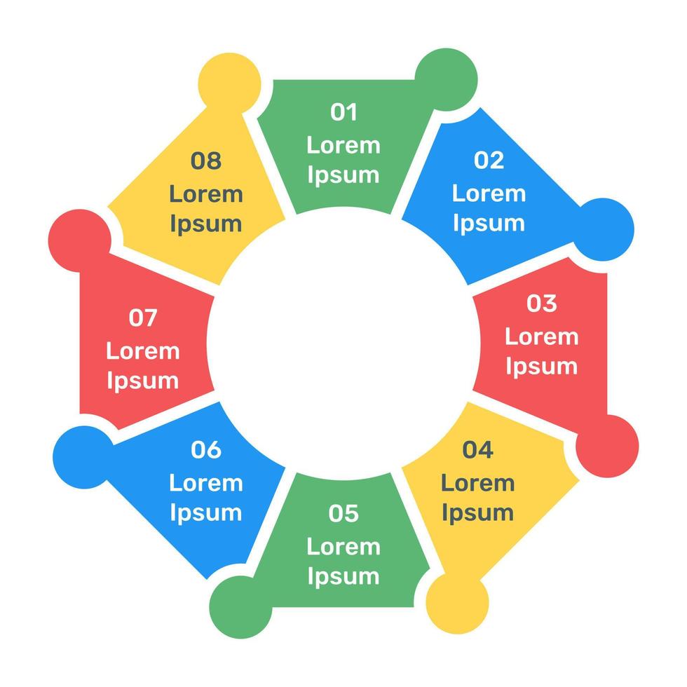 una representación comercial a través de un gráfico de sectores en un icono plano vector