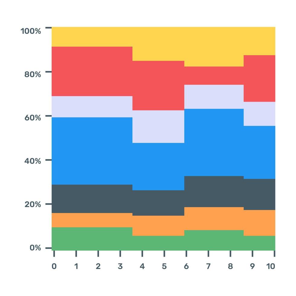 A layered graph icon in flat design vector