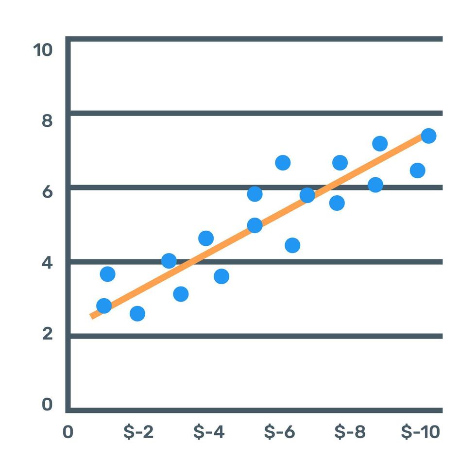 Data chart icon, flat editable vector