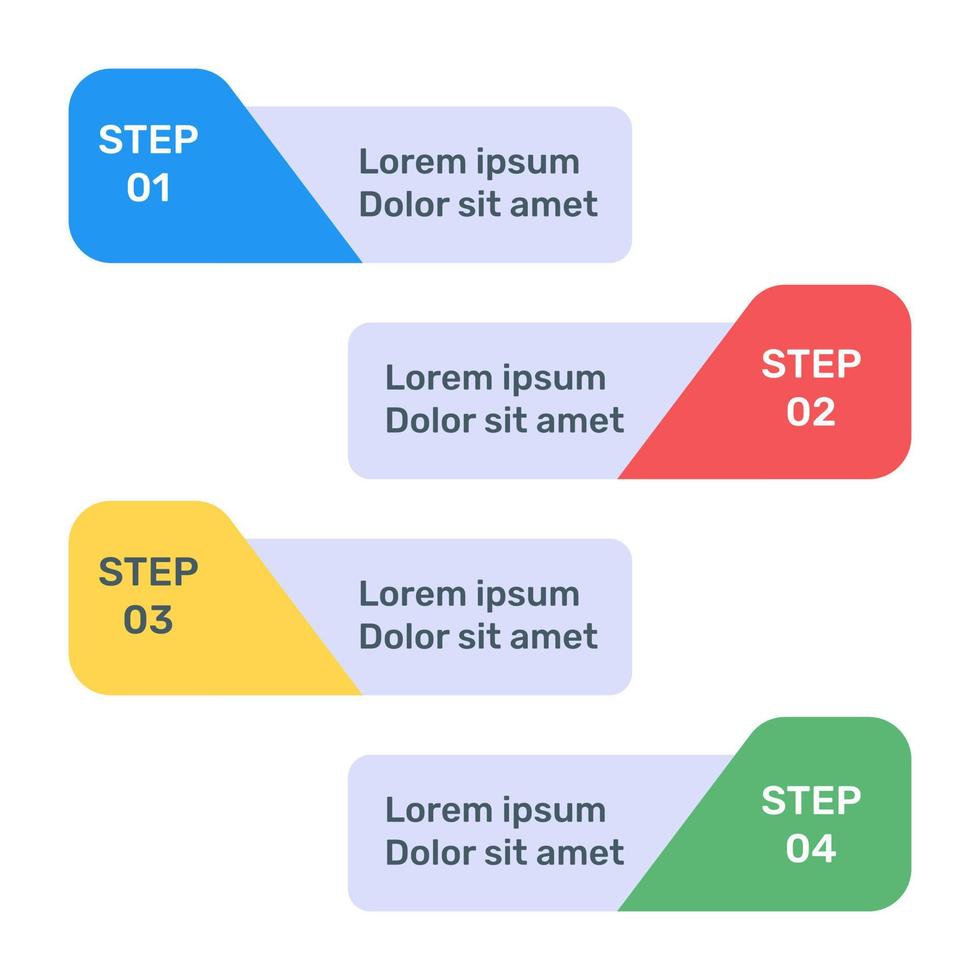 Step labels infographic icon in flat design vector