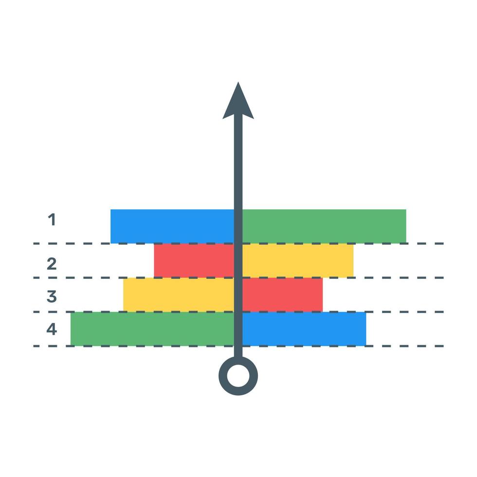 Horizontal bars depicting gantt chart vector