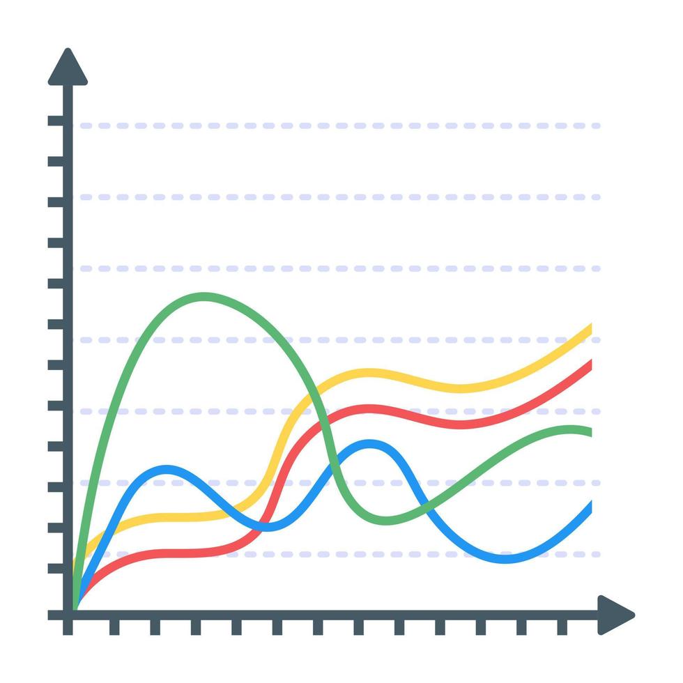 A flat icon of line graph vector