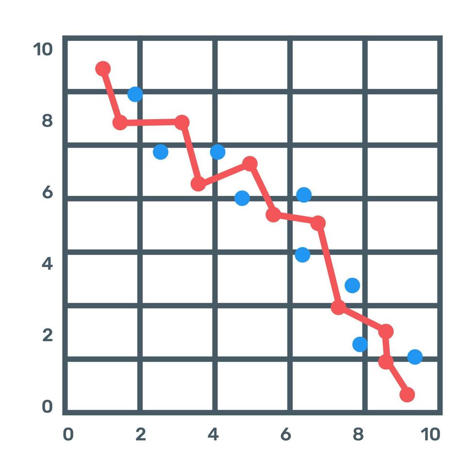 Data chart icon, flat editable vector