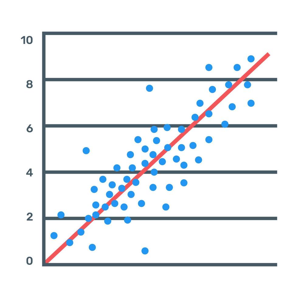 Data chart icon, flat editable vector