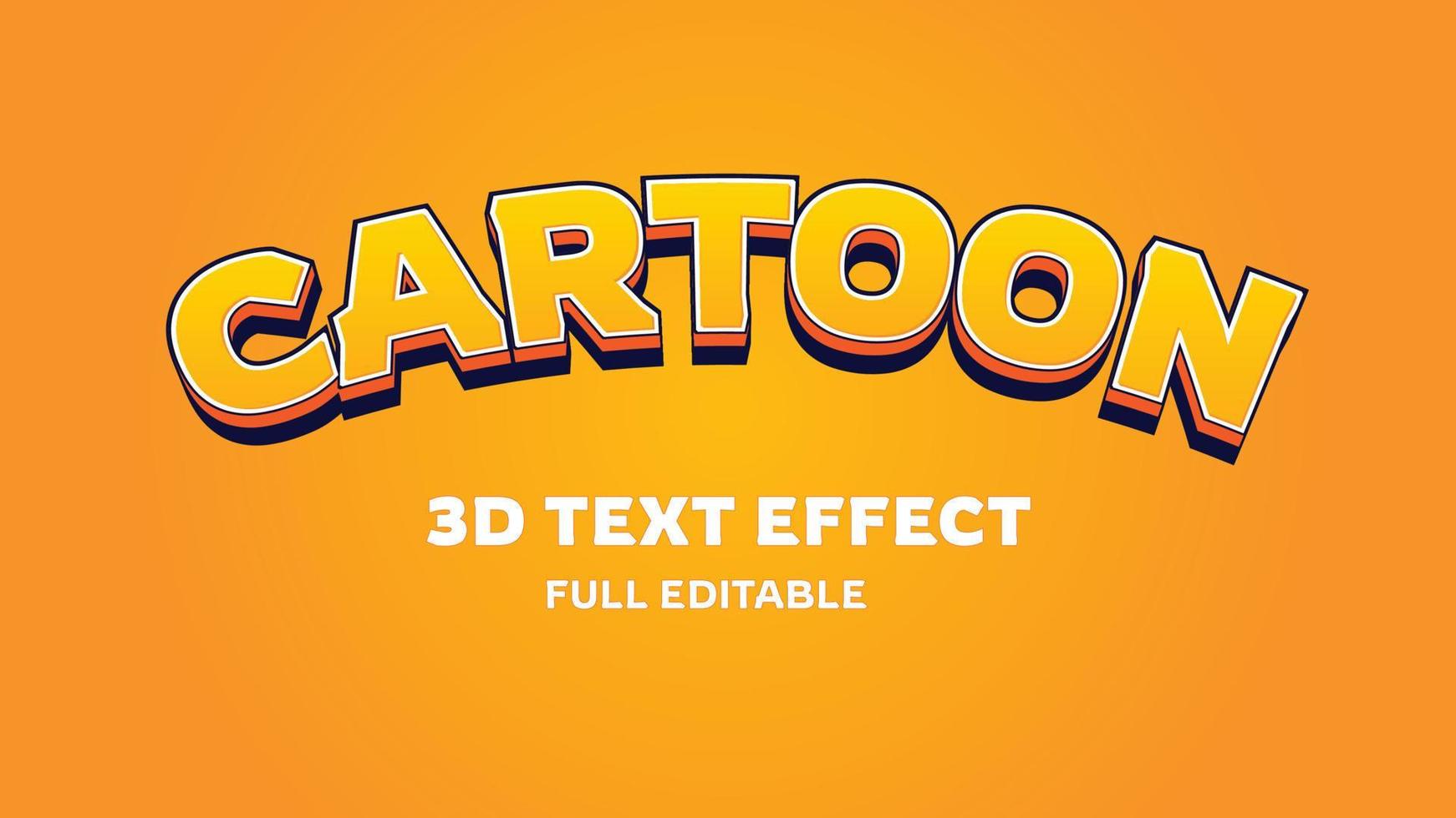 3d Cartoon Text Effect vector