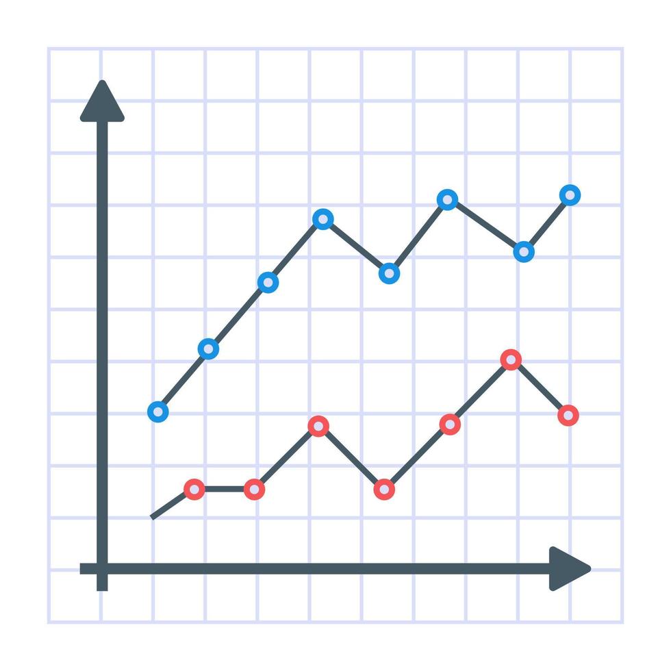 A flat icon of line graph vector