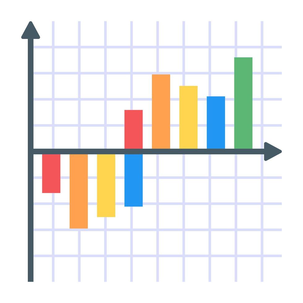 A flat icon of graphical representation vector
